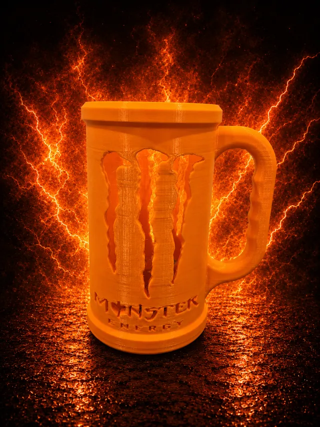 Oransje monsterkopp 3D printet
