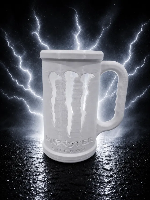 Hvit monsterkopp 3D printet